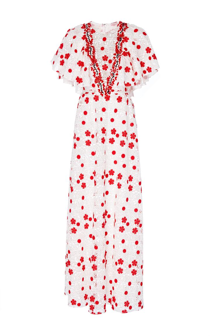 Giambattista Valli Macram Floral Maxi Dress