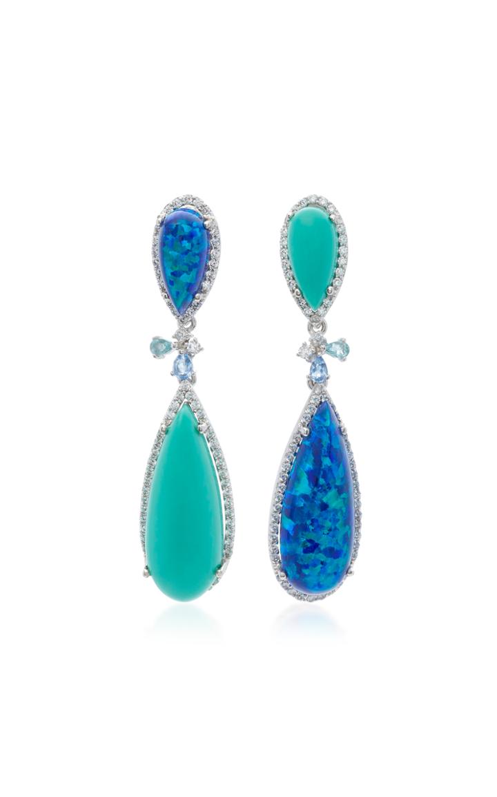 Anabela Chan 18k White Gold Multi-stone Mini Papillon Earrings