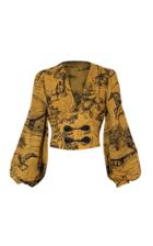 Moda Operandi Andres Otalora Nobleza Printed Silk Corset Top