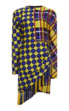 Versace Printed Silk Twill Fringe Dress