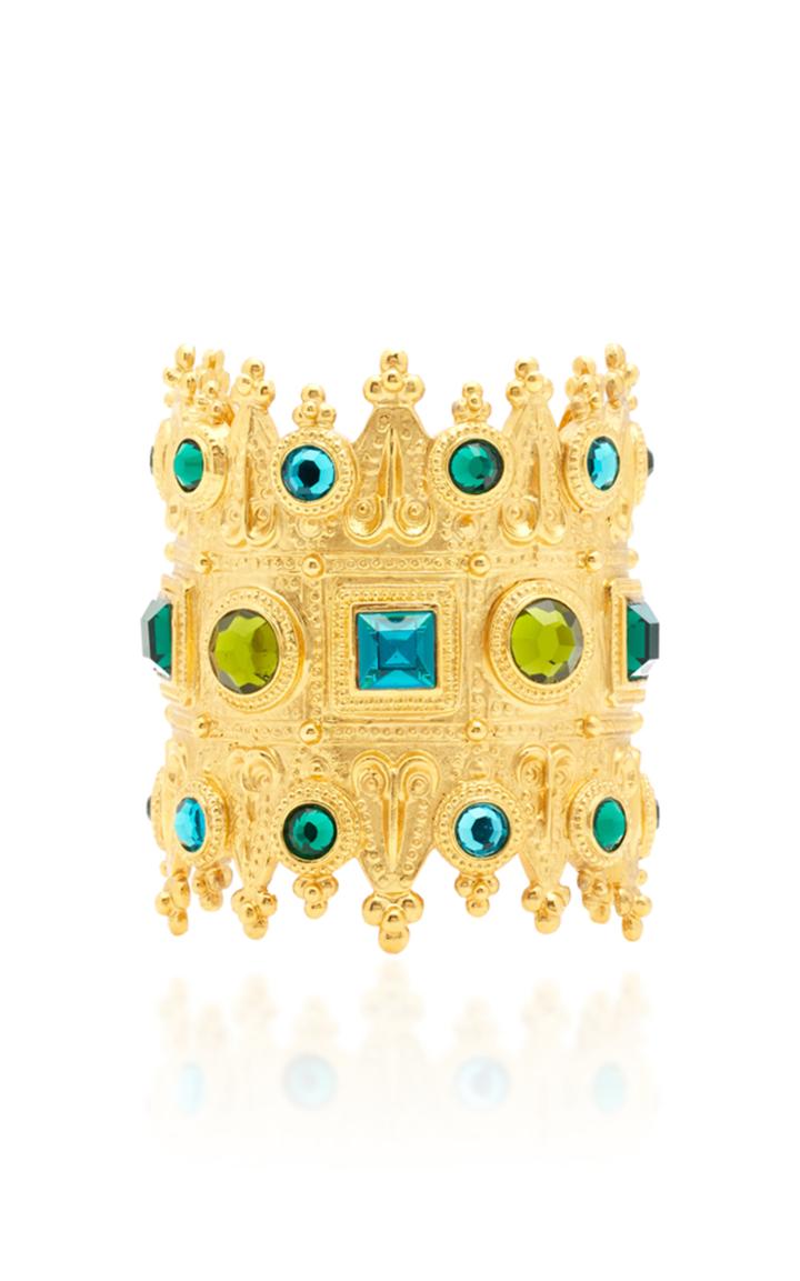 Ben Amun Gold-plated Brass Crystal Cuff Bracelet