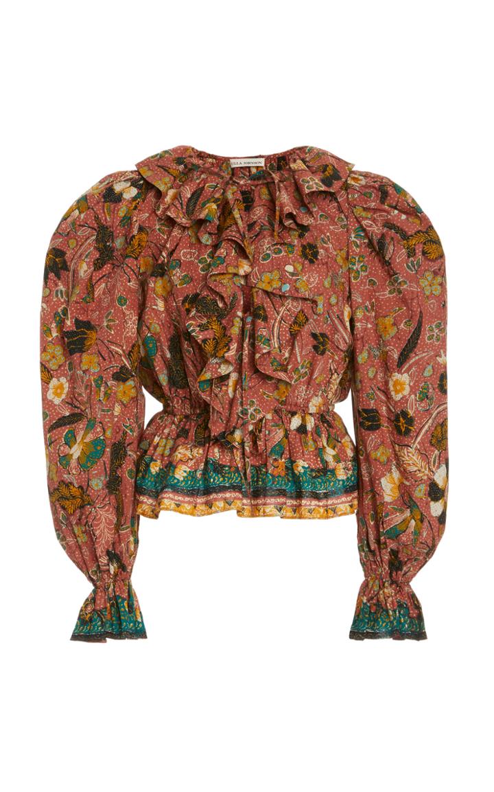 Moda Operandi Ulla Johnson Kalila Ruffed Cotton Blouse