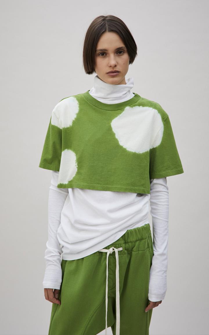 Moda Operandi Bassike Tie-dyed Organic Cotton Jersey Cropped T-shirt