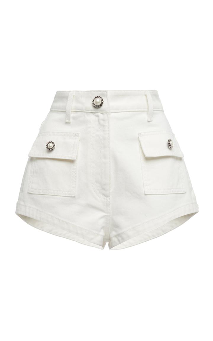 Moda Operandi Alessandra Rich Cotton-drill Hot Shorts