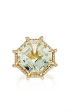 Goshwara Gossip 18k Yellow Gold Diamond And Prasiolite Ring