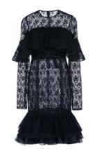 Giambattista Valli Floral Embroidered Long Sleeve Dress