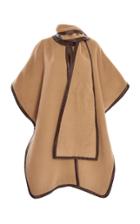 Alberta Ferretti Velour Wool-blend Layered Poncho