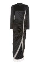 Moda Operandi Veronica Beard Yuri Crystal-fringed Stretch Silk Midi Dress