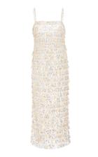 Monique Lhuillier Tiered Midi Fringe Dress