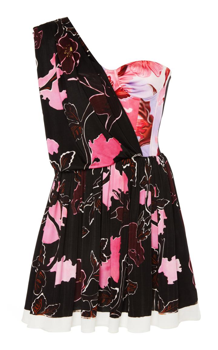 Moda Operandi Peter Pilotto Asymmetric Printed Jersey Corset Dress Size: 6