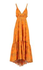 Moda Operandi Maria Lucia Hohan Sarina Printed Poplin Tiered Maxi Dress Size: 34