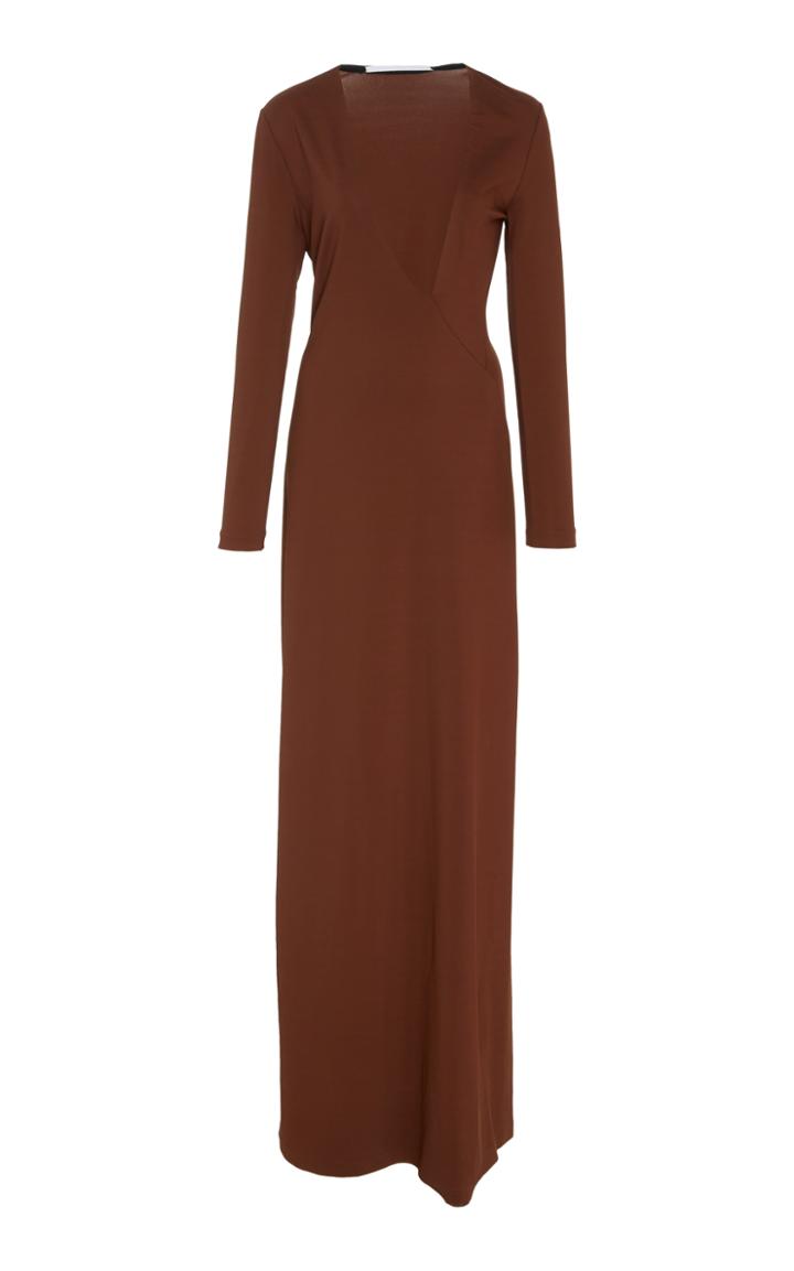 Rosetta Getty Asymmetric V-neck Gown