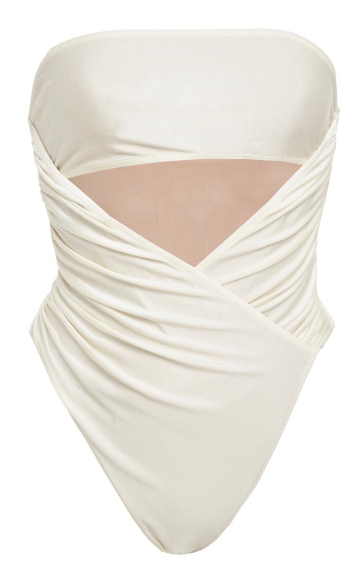 Adriana Degreas Cutout High-leg Strapless Swimsuit