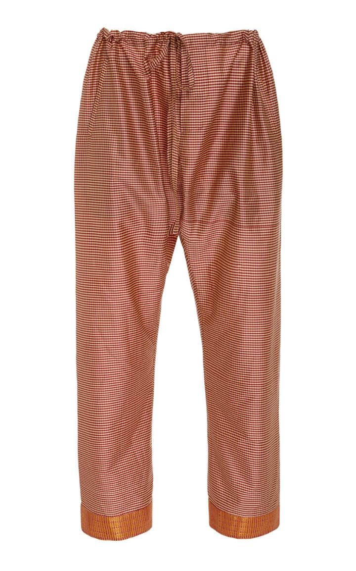 Bode Micro Check Drawstring Pant
