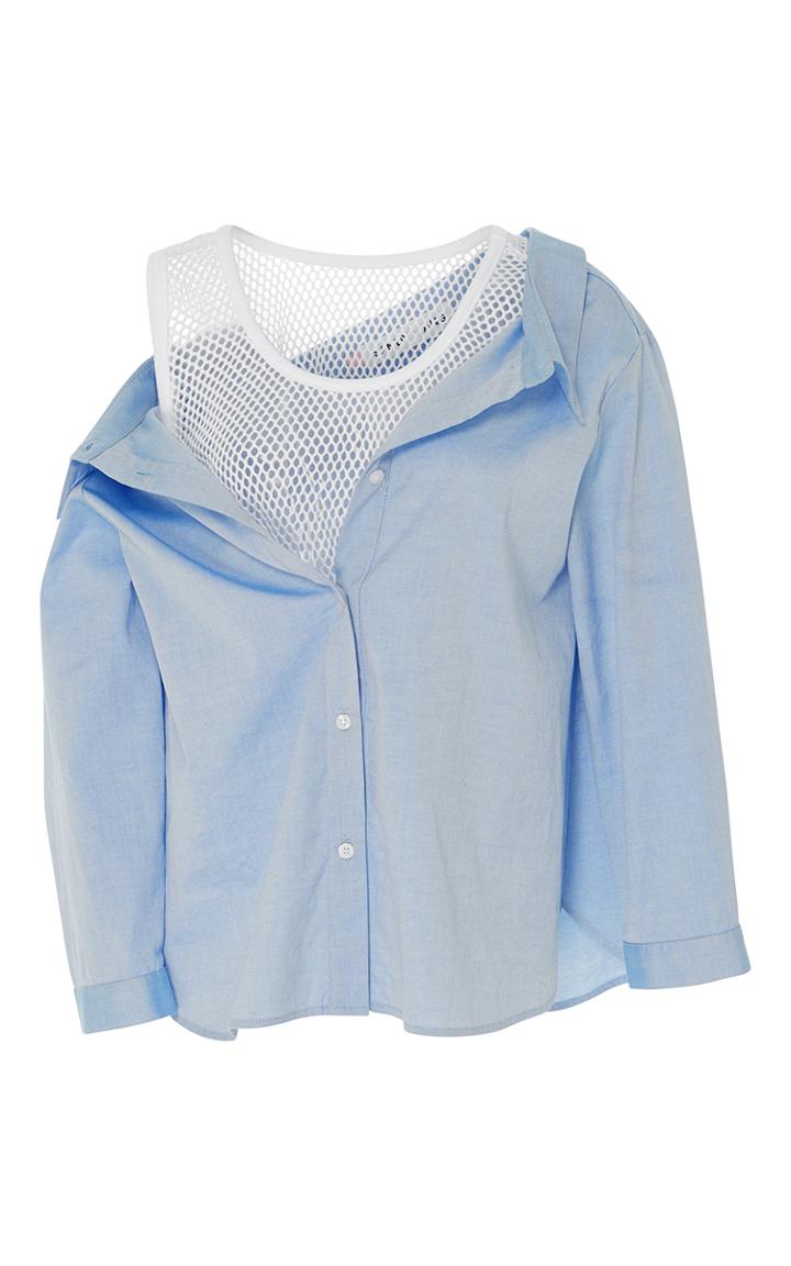 Sandy Liang Devlin Mesh Combo Shirt