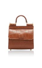 Moda Operandi Dolce & Gabbana Sicily Micro Mini Croc-effect Top Handle Bag