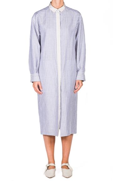 Moda Operandi Agnona Striped Cotton-linen Shirt Dress