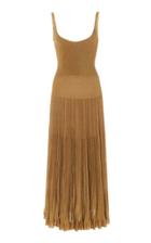 Ralph Lauren Pleated Lam Midi Dress