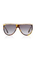 Victoria Beckham Half Moon Aviator-style Gold-tone Acetate Sunglasses