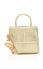 Ming Ray 24k Gold Claudia Top Handle Bag In Python