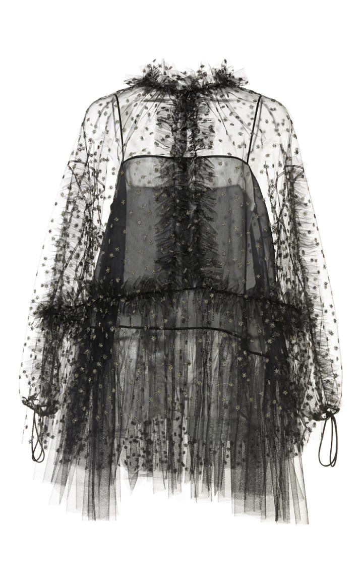 Dice Kayek Tulle Ruffle Top