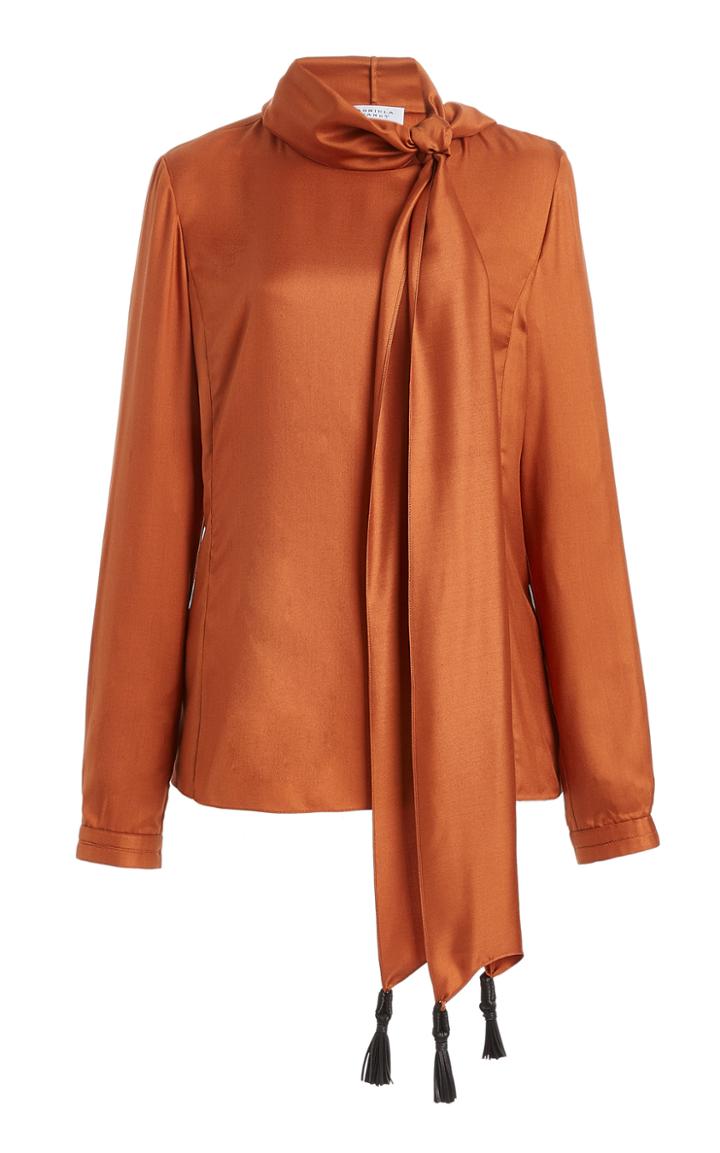 Moda Operandi Gabriela Hearst Alesa Tie-neck Silk-twill Top