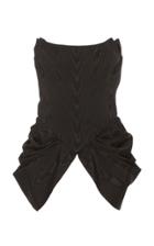 Christian Siriano Silk-blend Moire Short Sleeve Top