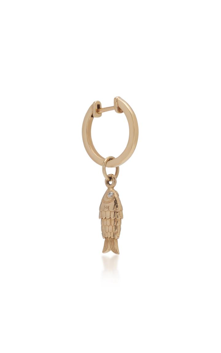 With Love Darling Fish 14k Gold Earring