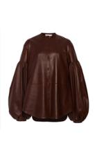 Moda Operandi Jil Sander Balloon-sleeve Leather Blouse