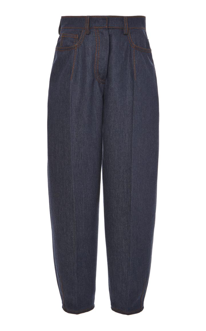 Moda Operandi Agnona Denim-effect Wool Tapered Pants