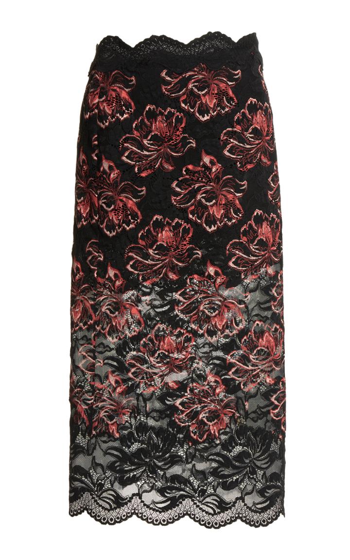 Moda Operandi Paco Rabanne Floral Stretch-lace Midi Skirt