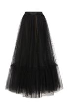 Marchesa Embroidered Tulle Midi Skirt