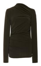 Acler Bailey Ruched Long-sleeve Top Size: 2