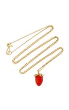 Annette Ferdinandsen 18k Gold Red Coral Strawberry Necklace