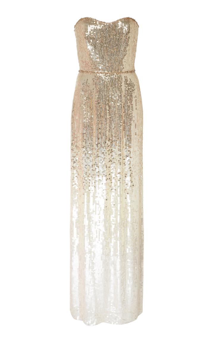 Jenny Packham Rafela Ombre Chiffon Sequined Gown