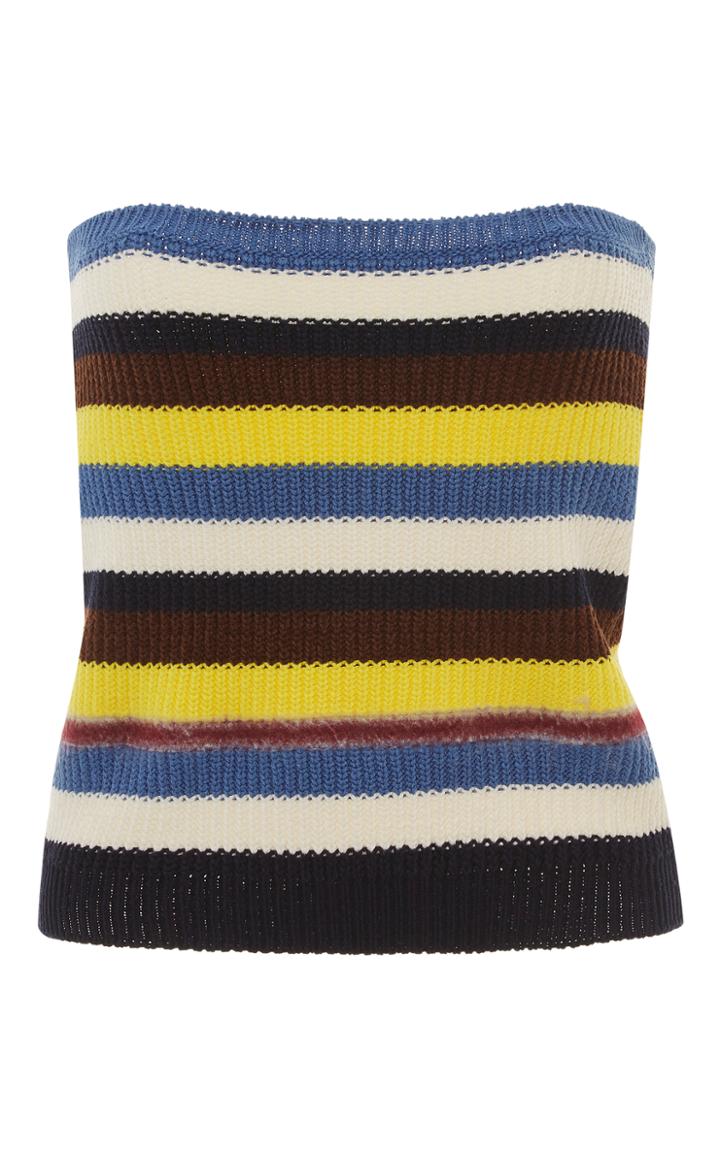 Marni Strapless Striped Knit Top