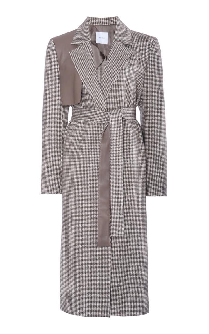 Moda Operandi Agnona Cashmere-cotton Houndstooth Trench Coat