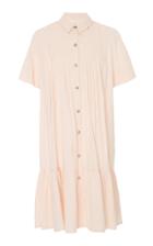 Christine Alcalay Pleated Yoke Drop Waist Dress