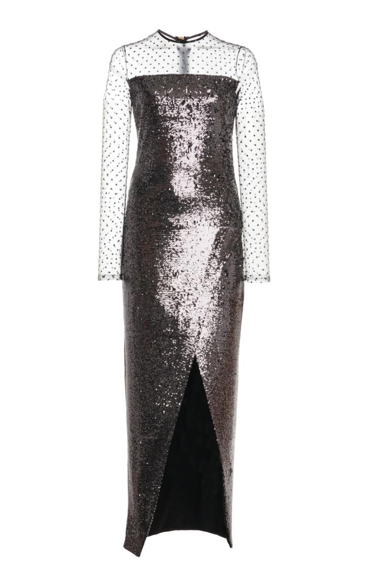 Moda Operandi Balmain Illusion-neckline Sequined Dress