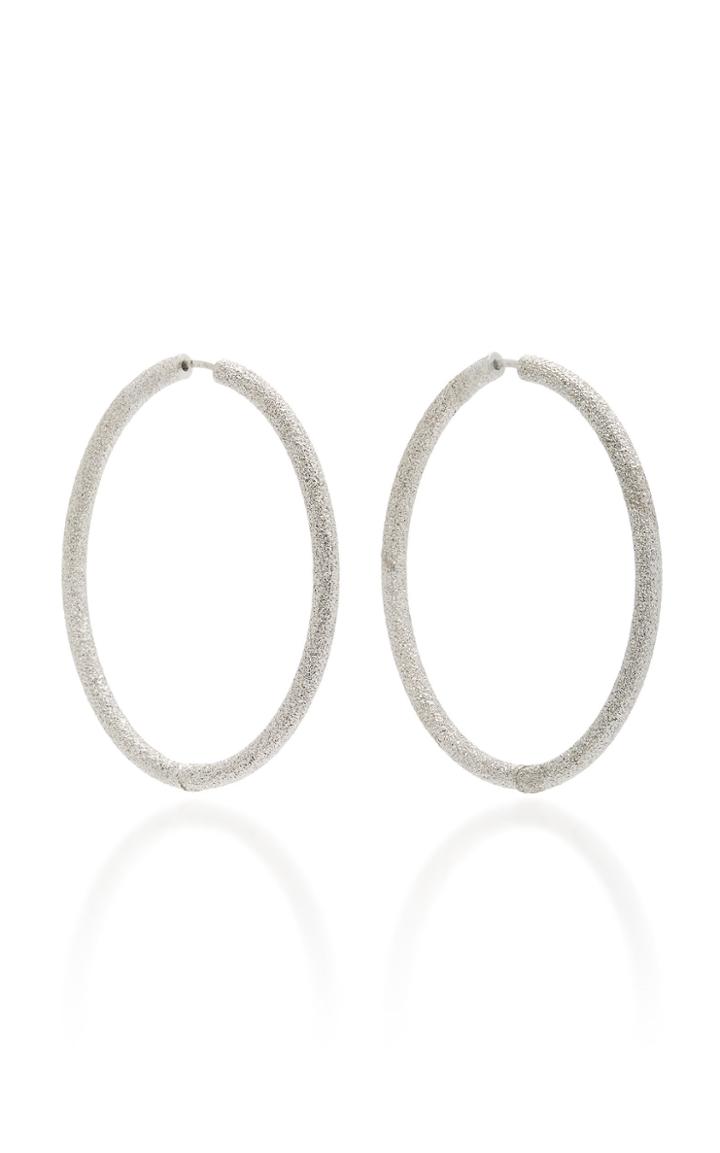 Carolina Bucci Florentine Finish Extra Large Oval Thick Hoop Earrings