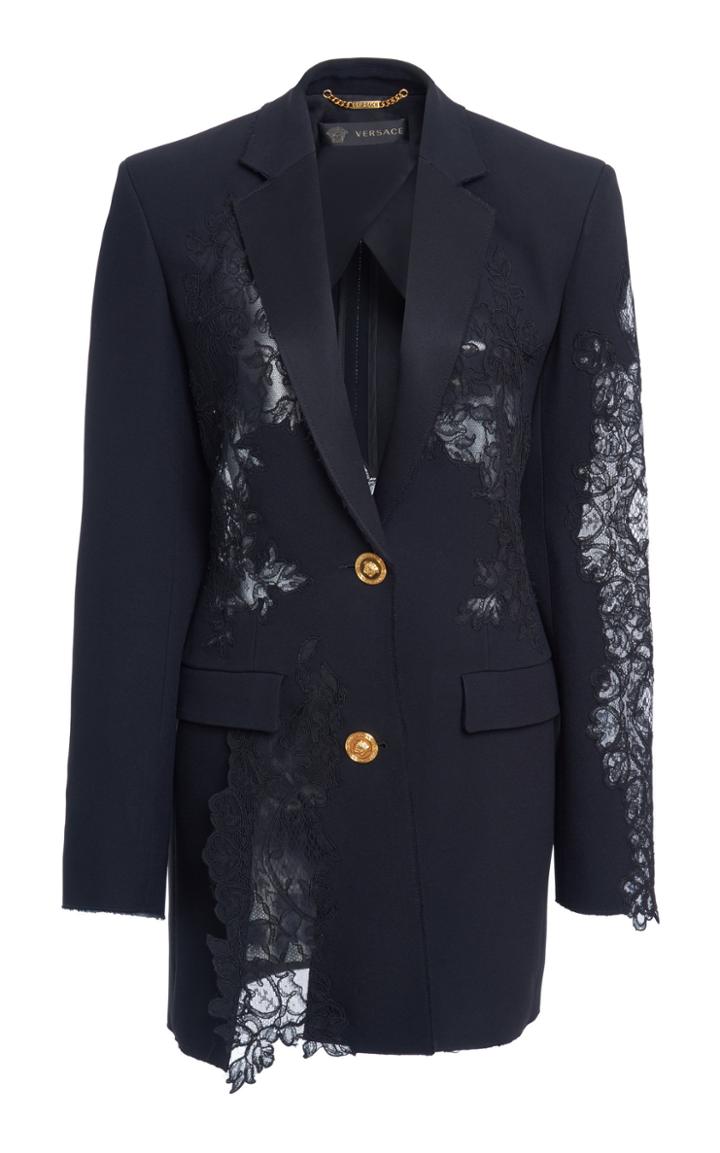 Versace Asymmetric Lace Blazer