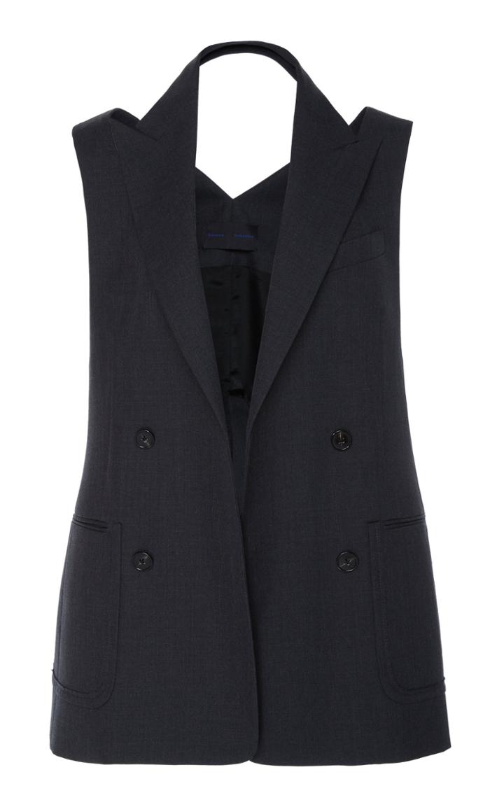 Proenza Schouler Notch Lapel Technical Wool Vest