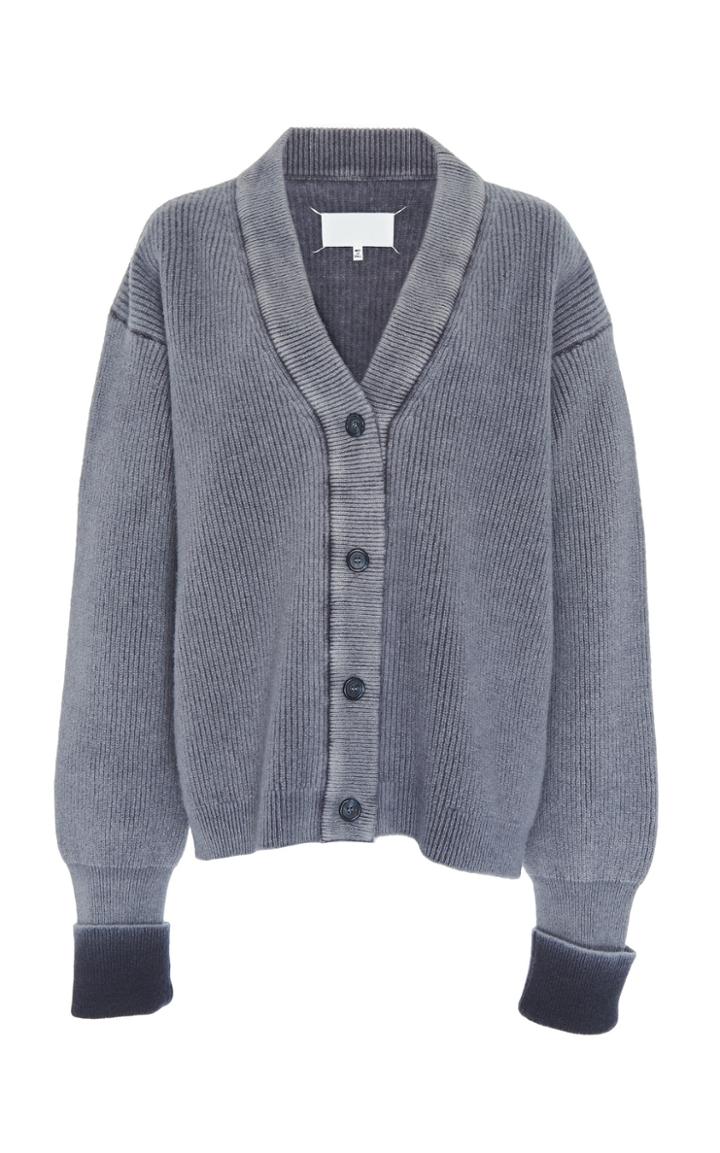 Maison Margiela Ribbed Knit Wool Cardigan