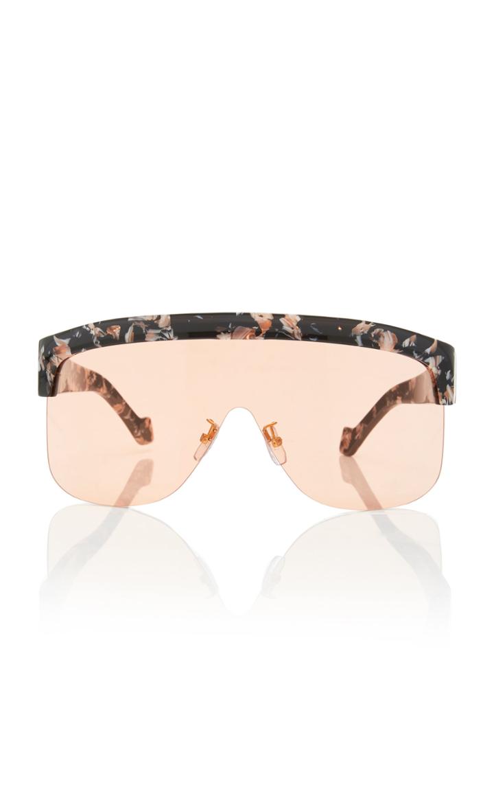 Loewe Sunglasses Marbled Acetate Shield Sunglasses