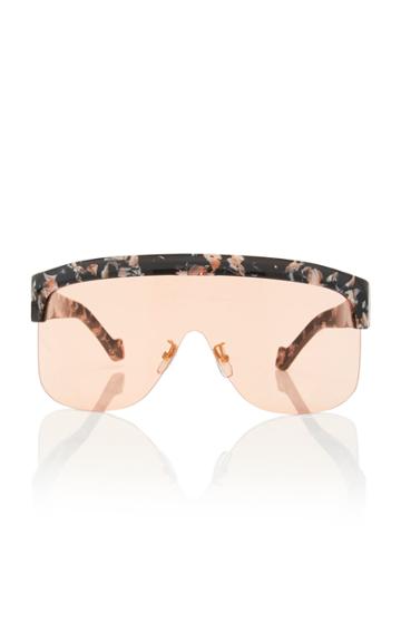 Loewe Sunglasses Marbled Acetate Shield Sunglasses
