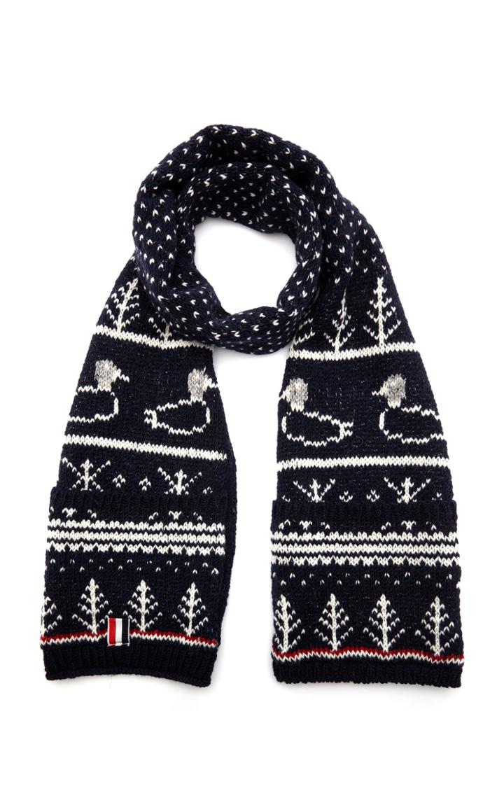 Thom Browne Fair Isle Wool Scarf