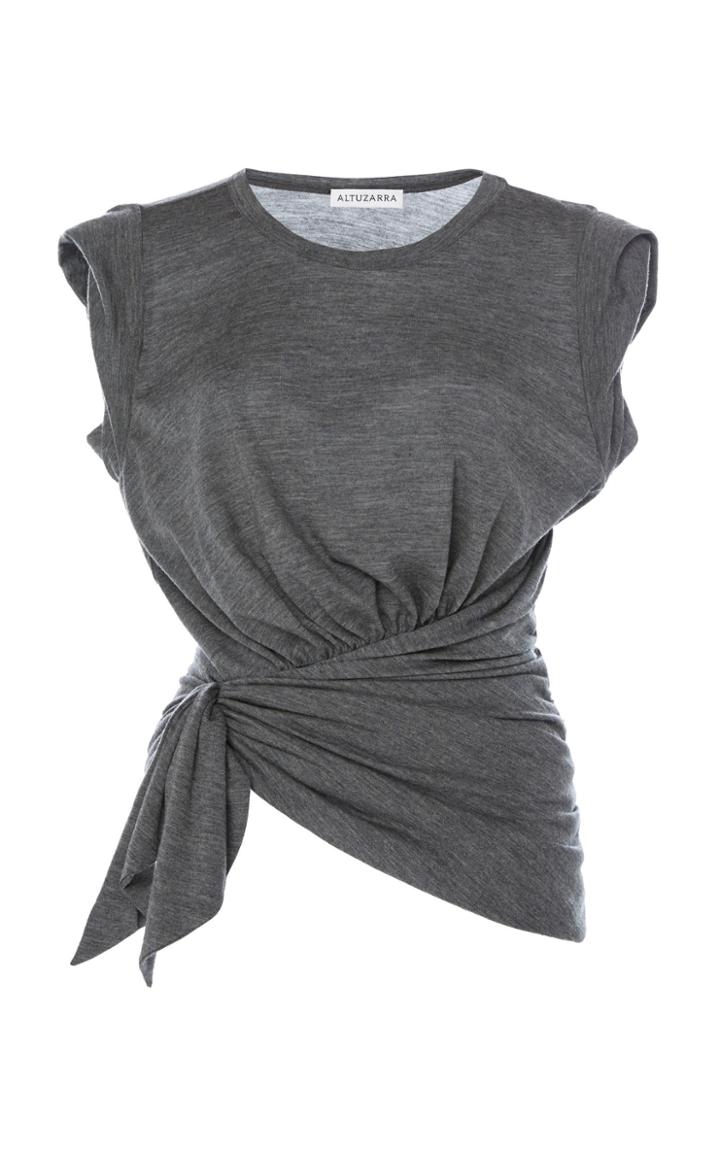 Altuzarra Coudreau Wool Side Tie T-shirt