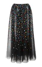 Carolina Herrera Gathered Embroidered Skirt