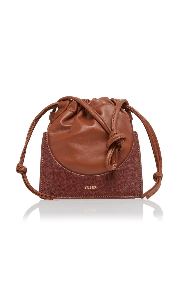Yuzefi Pouchy Leather Bucket Bag