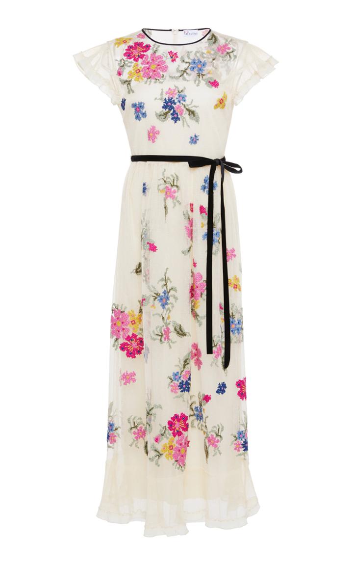Red Valentino Ruffle Maxi Dress